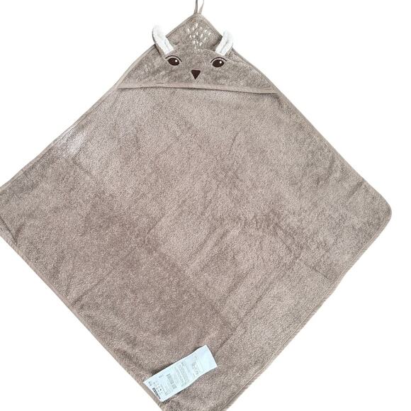 IKEA TROLLDOM Hooded Cotton Bath Towel Brown Deer 32" x 32" - Picture 2 of 2